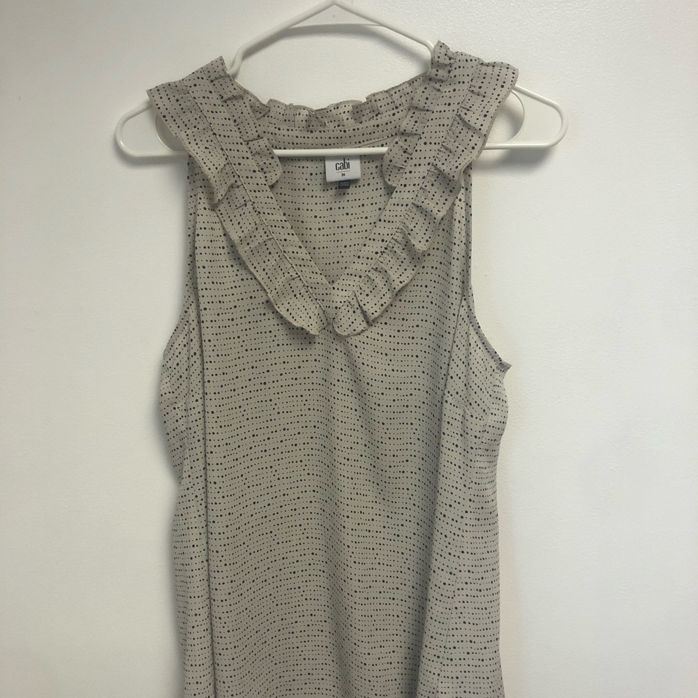 cAbi Black and White Patterned Tank Womens size Medium